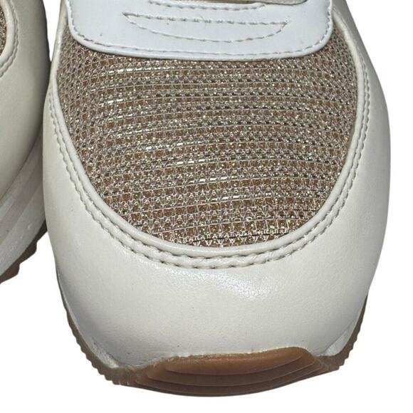 Michael Michael Kors Monique Trainer Gold and White Sparkle Size 10M - Picture 9 of 16